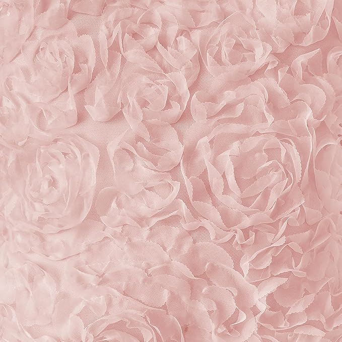 Sweet Jojo Designs Pink Floral Rose Body Pillow Case Cover (Pillow Not Included) - Solid Light Blush Flower Luxurious Elegant Princess Vintage Boho Shabby Chic Luxury Glam High End Roses