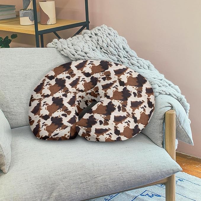 GOSTONG Brown Cowhide Nursing Pillow Cover for Breastfeeding and Bottle Feeding, Infant, Baby Girl and Boys Nursing Pillow Cover Only for Breastfeeding Moms