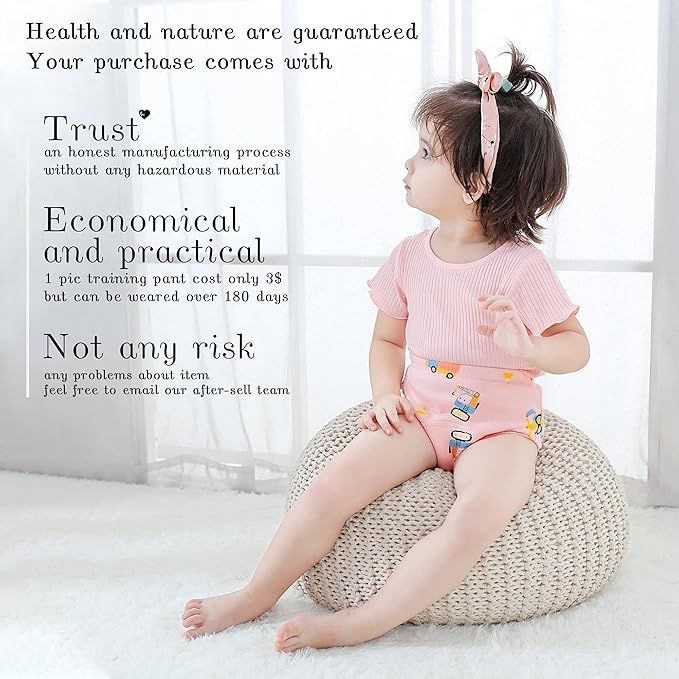Toddler Potty Training Pants 4 Pack,Cotton Training Underwear Size 2T,3T,4T,Waterproof Underwear for Kids