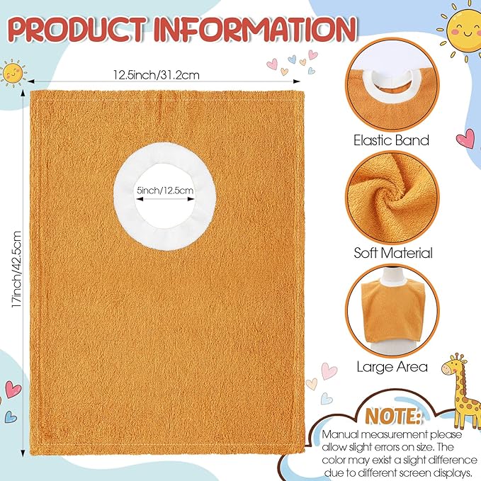 Foaincore 6 Pcs Pullover Baby Bibs Cotton Terry Toddler Absorbent Infant for Feeding and Drooling Towel Bib (Novel Colors)