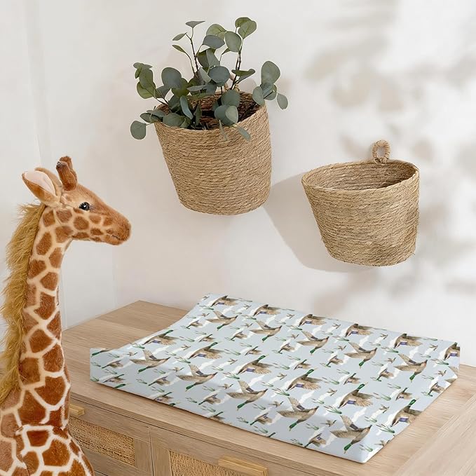 Changing Pad Cover for Baby Girls Boys, 32"/34" x 16" Safe Snug Diaper Change Table Pad Covers, Soft Stretchy Changing Pad Sheets Duck Hunting Mallard Hunter Theme Nursery Decor