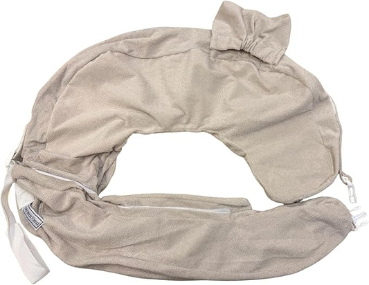 My Brest Friend Twin Nursing Pillow Cover – New and Improved with Integrated Waterproof Liner, Slipcovers for Baby - Adjustable Fit, Easy Care, Durable - Twin Nursing Pillow Not Included, Soft Sand