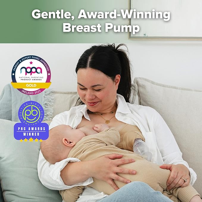 haakaa New Mum Starter Pack, Silicone Manual Breast Pump with Silicone Cap & Flower Stopper (5oz/150ml), Disposable Nursing Pads 36 Count for Breastfeeding