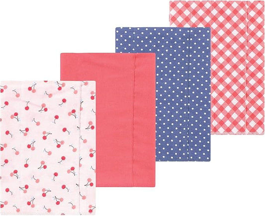 Luvable Friends Hudson Baby Flannel Burp Cloths 4pk, Sweet Cherries