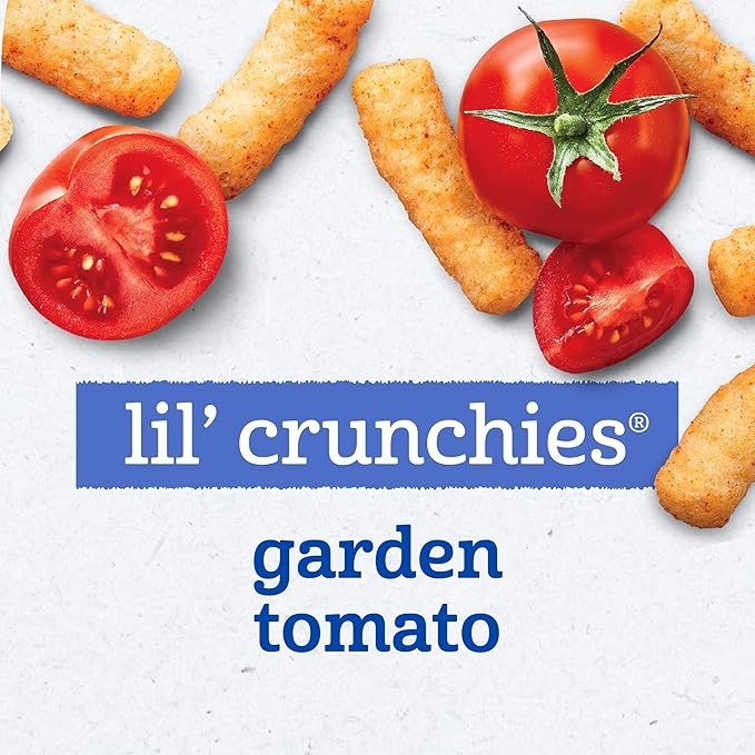 Gerber Stage 3 Baby Food Snacks, Garden Tomato Lil' Crunchies, Snacks for Babies, Baby Led Feeding
