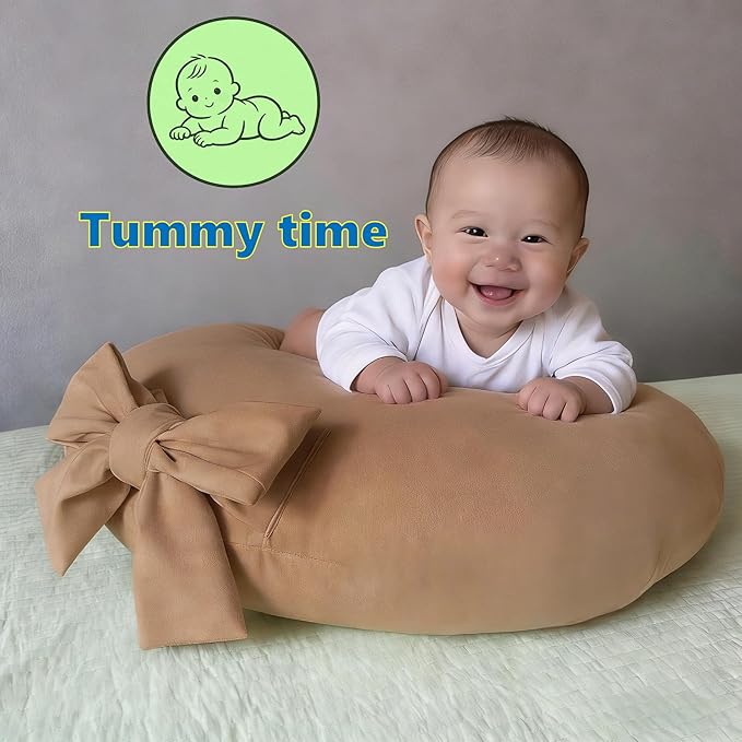 Nursing Pillow, U-Shaped Breastfeeding Support Cushion for Bottle & Breast Feeding (Brown)
