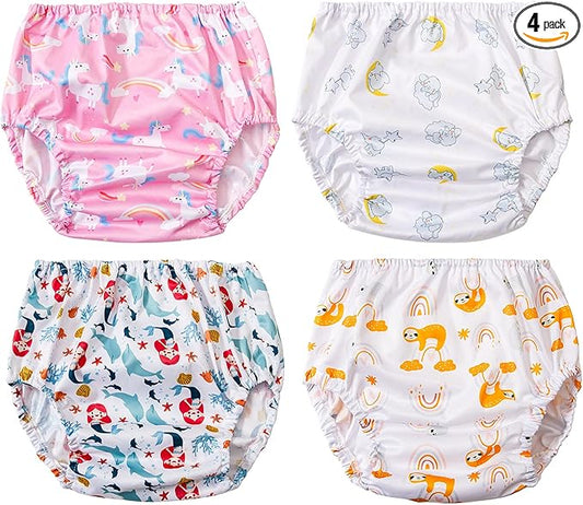 BISENKID Waterproof Diaper Covers for Girls for Baby Girl Shorts 6-9 Months Good Elastic Plastic Diaper Covers for Waterproof Training Pants 1t