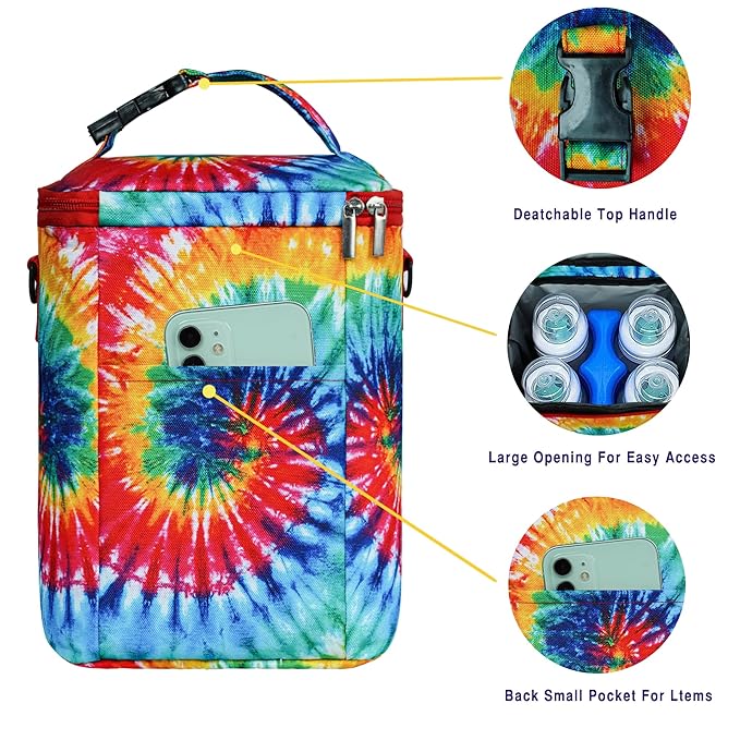 Breastmilk Cooler Bag with Ice Pack Fits 4 Baby Bottles Up To 9 Ounce Insulated Baby Bottle Bag Breast Milk Cooler on the Go with Strap Cooler Bag for Nursing Mom Daycare or Travel