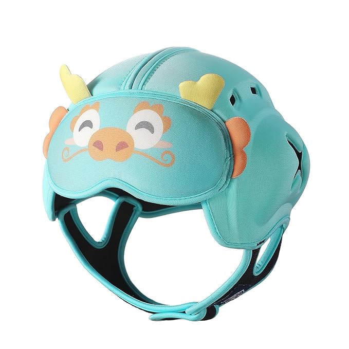 Mambobaby Baby Head Protector Helmet for Crawling and Walking, Breathable Soft Helmet, Ultra-Lightweight & Adjustable, Prevents Bumps Safety Helmet for Infants Toddlers 6-24 Months (Lucky Loong)
