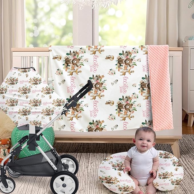 Dyoart Custom Baby Nursing Pillow Cover for Nursing, Animal Pattern Removable Nursing Covers for Breastfeeding Pillows, Ultra Soft Comfortable Slipcover for Newborn Baby Boys and Girls