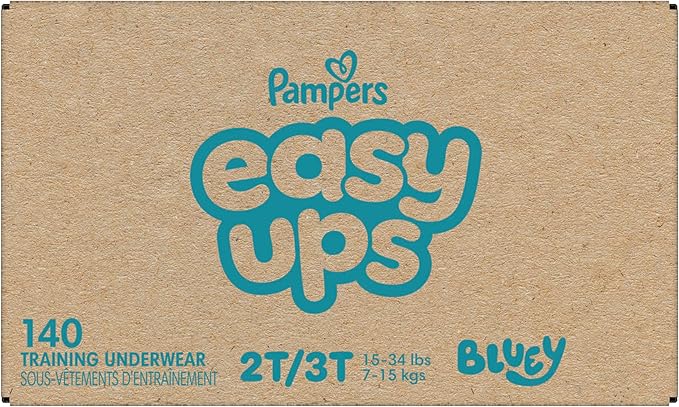 Pampers Training Pants - Easy Ups Boys & Girls Bluey - Size 2T-3T, 140 Count, Children's Potty Underwear (Packaging May Vary)