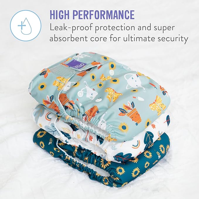 Bambino Mio Miosolo Classic Cloth Diaper Set, Unisex, 6 Count, White