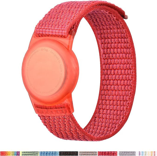 Bracelet for Kids, Protective Cover with Nylon Wristband, Anti Lost GPS Trackers Case Cover Elastic Watch Band for Toddlers Girls Boys Elders(Red)