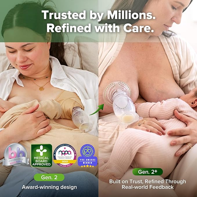 haakaa Gen.2 Plus Upgraded Manual Breast Pump, 4oz/100ml Multi-Ring ComfortCARE Sensitive Silicone Breast Pump with Spill-Guard Insert Set, Patent-Pending Design for Nursing Moms During Lactation