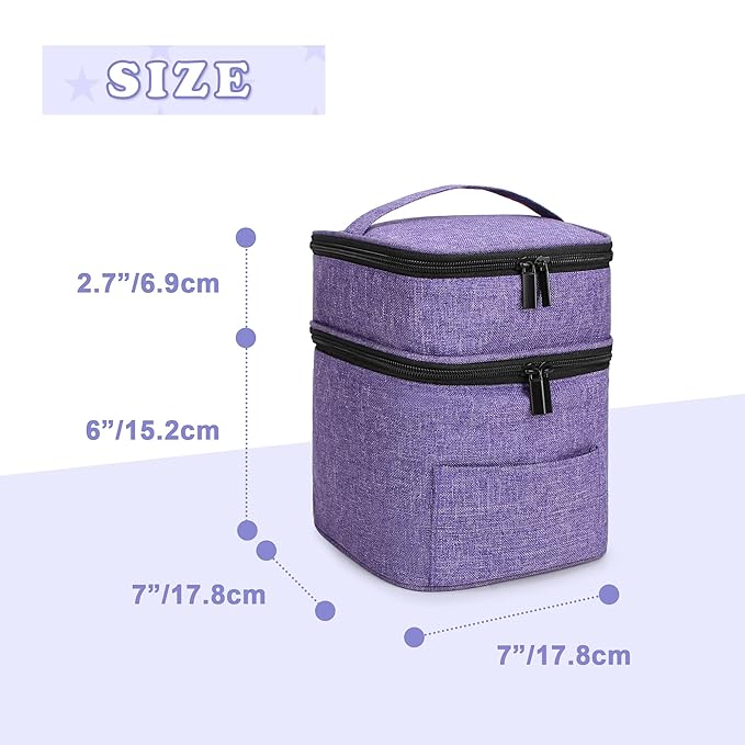Teamoy Double Layer Breastmilk Cooler Bag, Fit for 4 Baby Bottles Up to 5 Ounce Bottle Bag, Breastmilk Cooler Tote Bag for Nursing Mom, Purple(Bag Only)