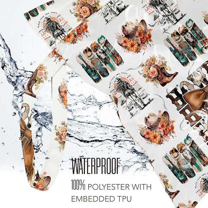 Waterproof Cloth Diaper Wet Dry Bag Reusable Travel Beach Pool Daycare Soiled Toddler Items Yoga Gym Bag for Swimsuits Wet Clothes Bags - Dark Floral Western Boots Pattern