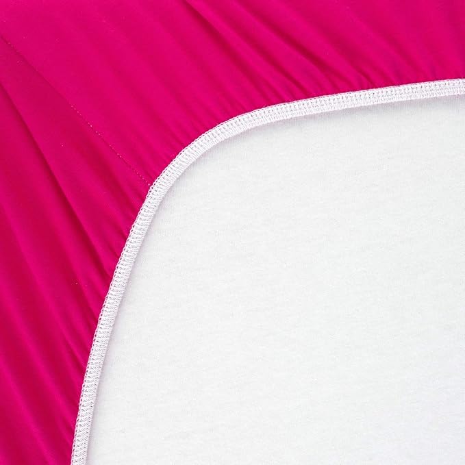 SheetWorld Fitted Baby Bassinet Sheet fits ANGELBLISS Baby Bassinet Bedside Sleeper 19 x 34, 100% Cotton Jersey, Hypoallergenic, Butter Soft, Hot Pink, Made in USA