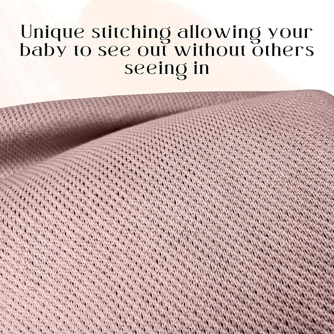 Little Rou Nursing Cover for Breastfeeding, Breathable Organic Cotton & Cashmere Poncho, Privacy Peekaboo Feature, Soft Breast Feeding Shawl for Women – Includes Laundry Bag (Mauve)