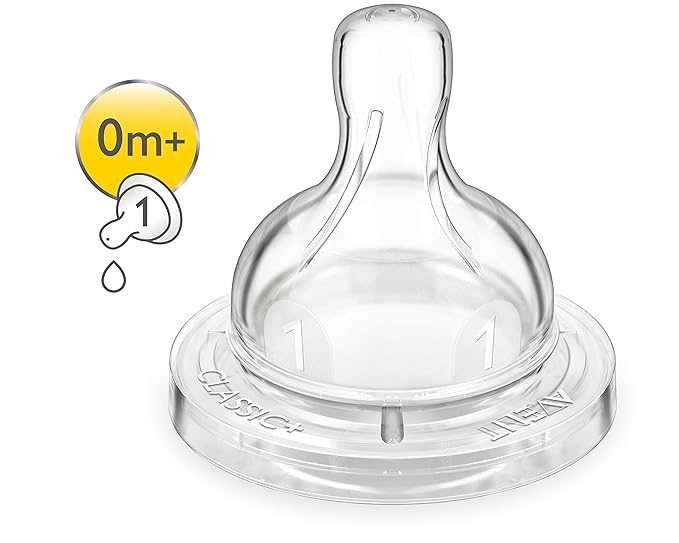 Philips AVENT Anti-Colic Nipple, Clear, Newborn (Pack of 4) (SCF421/27)