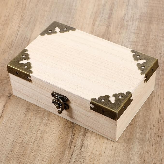 4 PCS Decorative Corner, Jewelry Box Corner Antique Bronze Triangle Edge Decorative Metal Corners Guard for Storage Box Jewelry Case Cabinet Coffee Table Wooden Chest etc