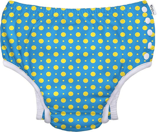 green sprouts Baby Toddler Eco Snap Swim Diaper - Blue Polka - 18mo