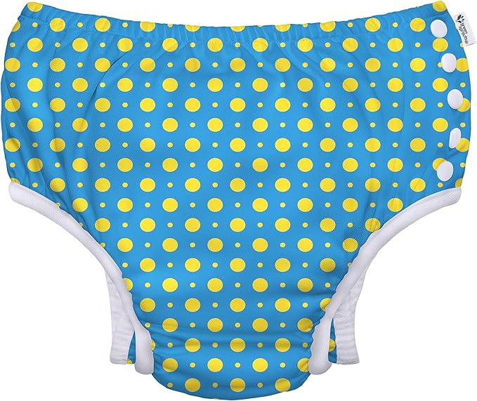 green sprouts Baby Toddler Eco Snap Swim Diaper - Blue Polka - 6mo