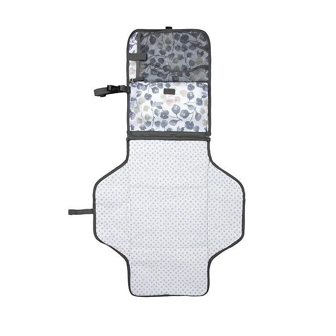 Nuby Portable Baby Changing Pad Station, Quick Wipe Clean Changing Mat with Built-in Pillow, Floral Print