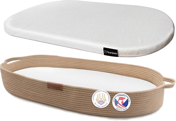 Yunioo Baby Changing Basket, Portable Diaper Changing Pad, Moses Basket for Newborns, Changing Table Topper for Baby Nursery, Waterproof Travel Pad Cover