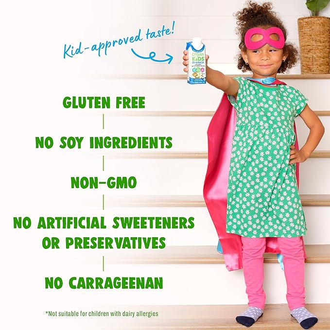 Orgain Organic Kids Dairy Nutritional Protein Shakes, Chocolate 12‑Pack + Vanilla 12‑Pack, 8g Protein, 3g Fiber, 22 Vitamins & Minerals, No Soy Ingredients, Gluten Free, Non‑GMO, 8.25 fl oz