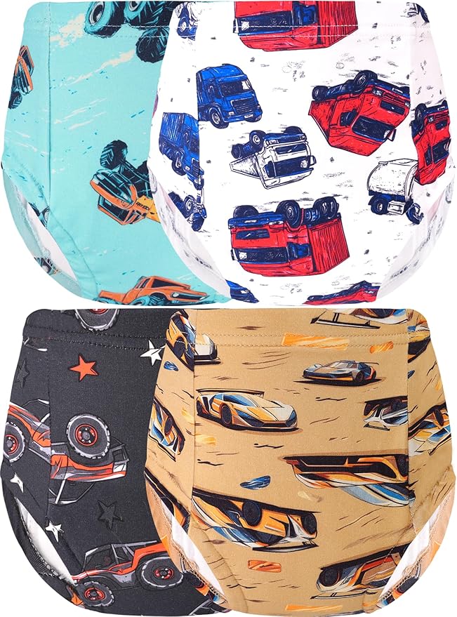 Boys Potty Training Underwear Pee Pants Cotton Absorbent Leak Resistant 4-Pack For Toddler 2t 3t 4t 5t 6 7 8 10