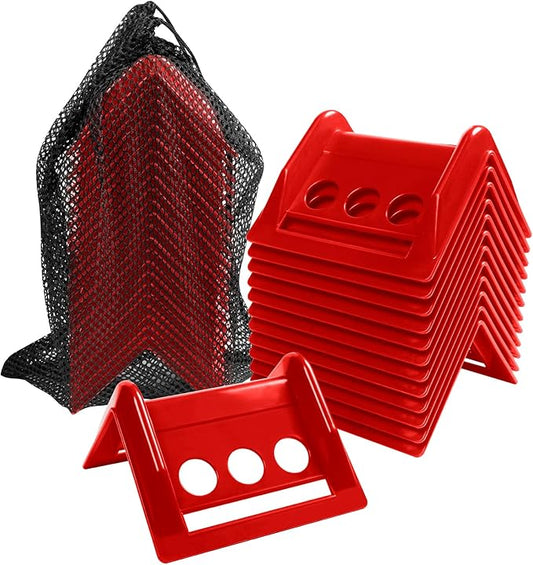 24 Pack 4" Flatbed Edge Protectors with Carrying Case, 4" Winch Ratchet Straps Plastic Corner Protectors for Flatbed Cargo Load (Red)