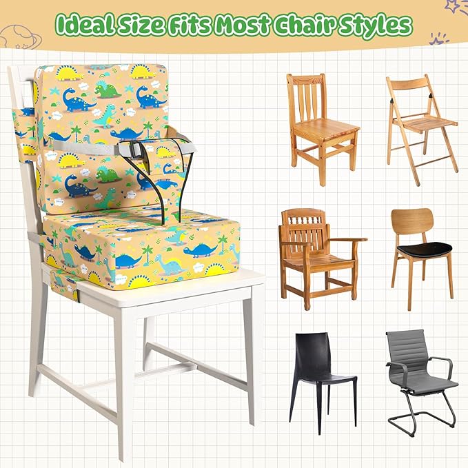 Booster Seat for Dining Table, Toddler Booster Seat for Dining Table with Safety Buckles, Anti-Scratch Easy Cleaning Toddler Seat for Table