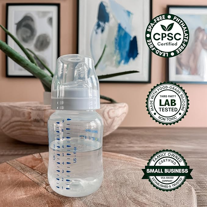 Sippy Spout Nipples for Philips Avent Anti-Colic Baby Bottles, 4-Count, Soft Spout, Food Grade Silicone, Variable Flow, Spill and Leak Proof, BPA-Free, Converts Bottle to Sippy Cup, 4+ Months