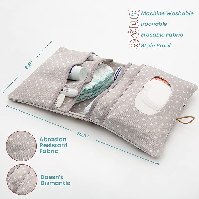 HAMUR Baby Diaper Bag Organizer – Compact & Foldable Stroller Pouch for Newborn Essentials | Travel-Friendly | Fits Boys & Girls ( Fox)