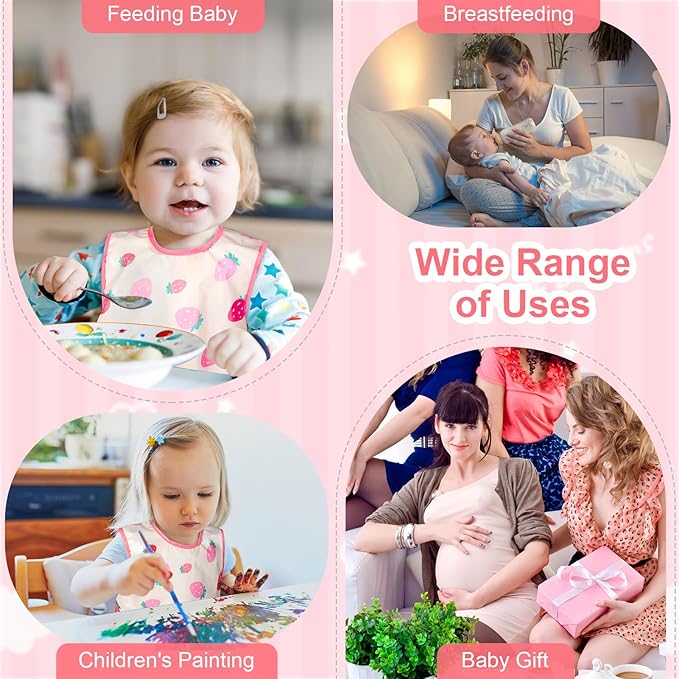 Accmor Waterproof Baby Bibs for Eating, Mess Proof Toddler Feeding Bibs for Girls Boys ﻿