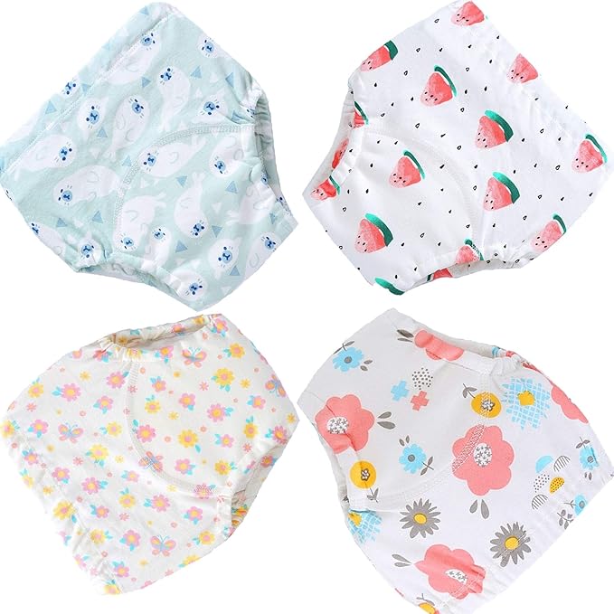 4 Pack Baby Toddler Reusable Toilet Pee Potty Training Pants Cloth Diapers Underwear