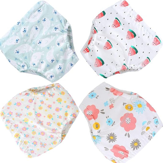 4 Pack Baby Toddler Reusable Toilet Pee Potty Training Pants Cloth Diapers Underwear