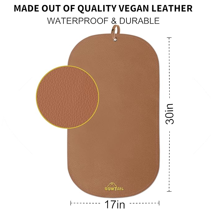 Portable Baby Diaper Changing Mat,Soft Faux Leather, Wipeable & Easy to Clean,for Home or Travel, Waterproof, with Storage Strap,Easily Put into Diaper Bag,30 x 17 in (Coffee)