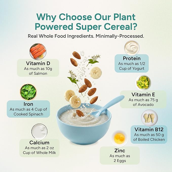 Else Nutrition Baby Cereal Stage 1 for 6 months+, High Iron, Plant Protein, Organic, Whole foods, Vitamins and Minerals (Banana-High Iron, 1 Pack)