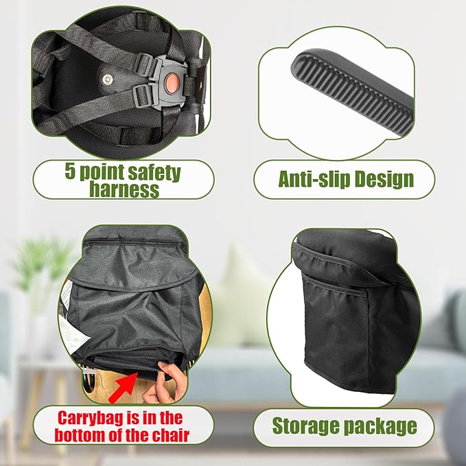 Hook On Chair, Portable Baby Feeding Seat Attached to Table - Clip On High Chair With Fold-Flat Storage Bag, Easy Clean Fast Table Seat for Home and Travel, Tight Fixing and Anti Drop Toddler Seat