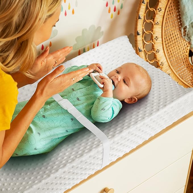 Munchkin® Secure Grip™ Contoured Baby Diaper Changing Pad for Dresser, Includes Cover, Waterproof Pad & Waterproof Changing Pad Liners, 3 Count