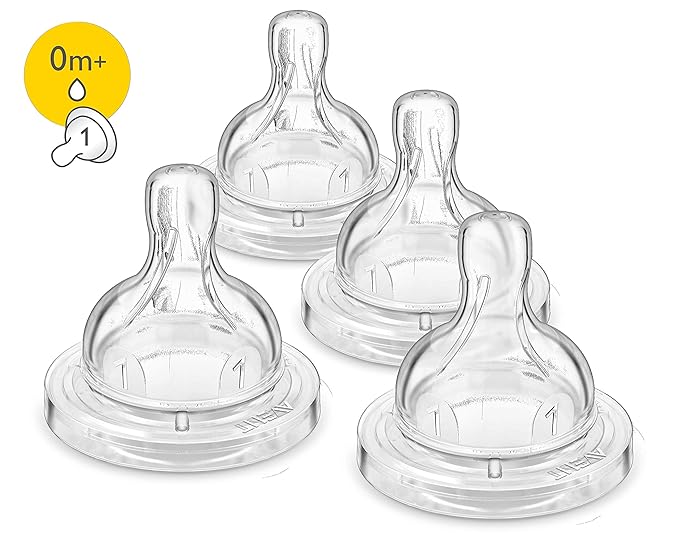 Philips Avent Anti-colic Baby Bottle Newborn Flow, Pack of 4, Flow 1, SCF421/47