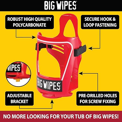 Big Wipes The Cage Heavy Duty Wipe Holder Bracket, Universal Wipes Container And Dispenser Alternative For Van, Workshop, Garage Or Mobile Trade Setups
