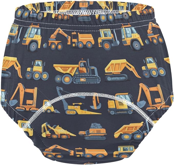 Baby Boys Potty Training Undies Leakproof Overnight Potty Training Underwear Pants for Toddler Girls 5T Construction Vehicles