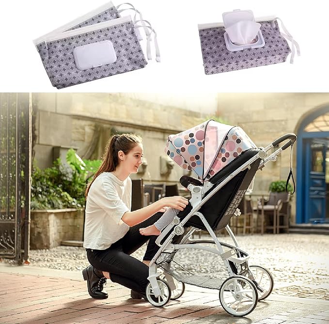 4pcs Baby Wipe Dispenser, Portable Refillable Baby Wipes Container for Diaper, Wipe Dispenser for Travel, Reusable Travel Wet Wipe Pouch for Outdoor, Camping, Hiking.