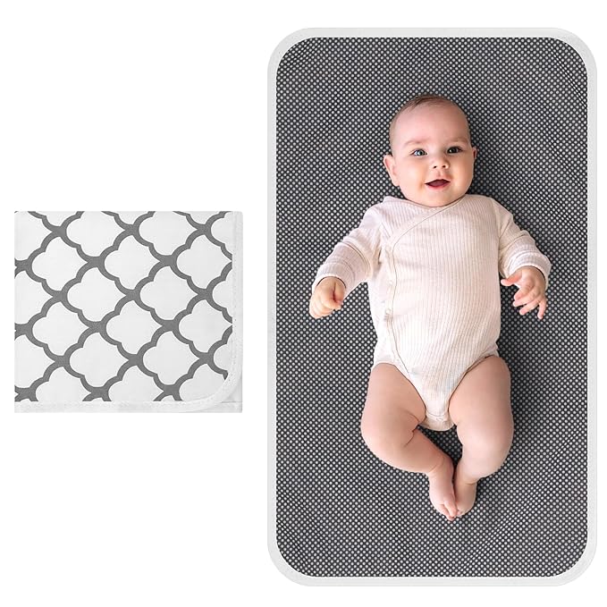 Accmor Portable Diaper Changing Pad, Waterproof Foldable Baby Changing Mat for Travel, Baby Essentials Shower Registry Gifts