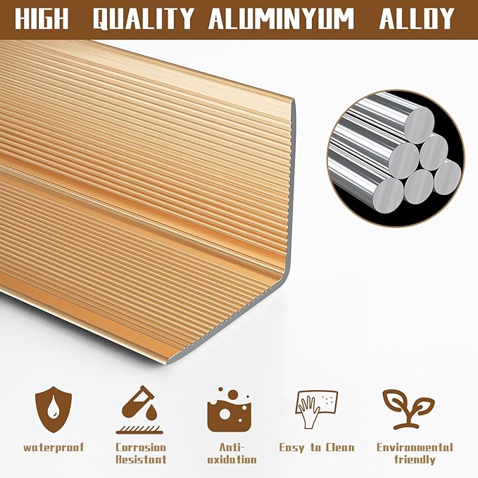 Metal Wall Corner Protector, Aluminum Corner Guards, Décor for Edge of Door Window Table Furniture Cabinets Fireplaces Tile Trim Edging, Size 35.5" L x 0.75" W (5 Pack,Gold)