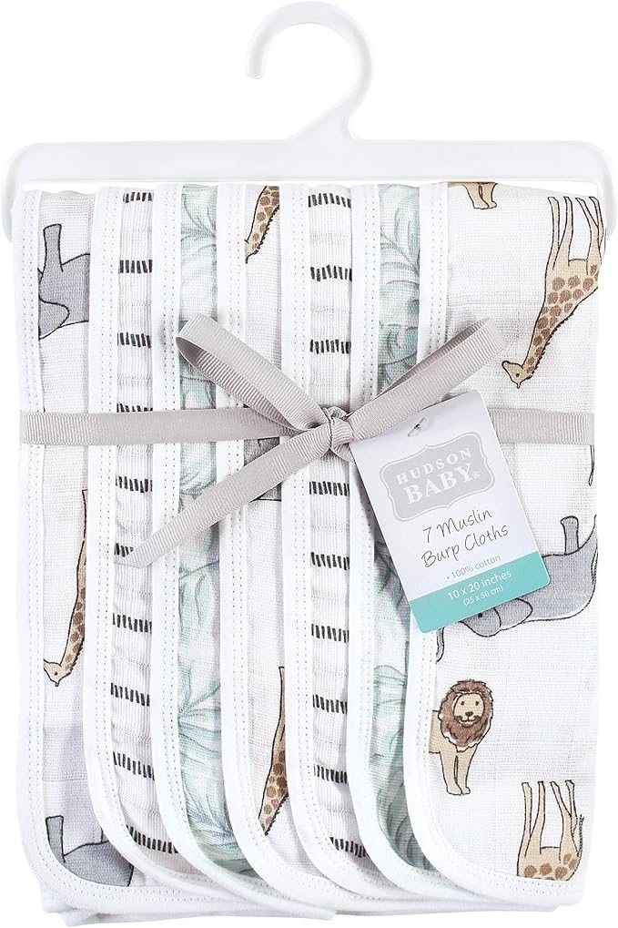 Hudson Baby Unisex Baby Muslin Burp Cloth 7pk