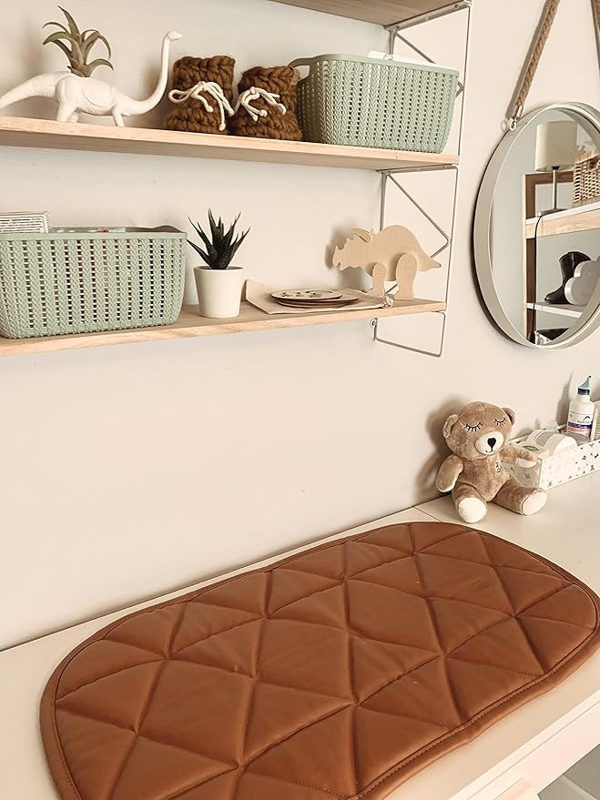 Uniklook Amber Vegan Leather Baby Portable Changing Pad Diaper Mat Change Station for Travel 16" x 30"