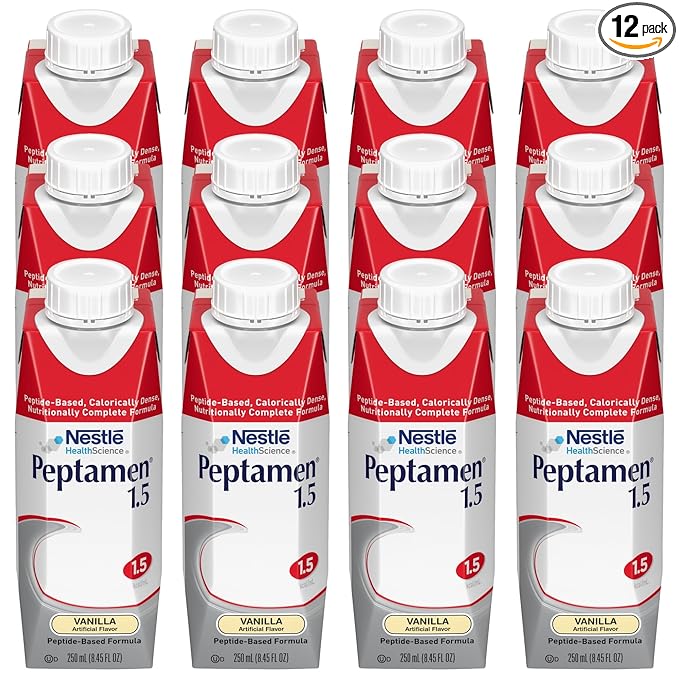 Nestle Peptamen 1.5 Oral Supplement Vanilla 250 mL Carton, 12 Count
